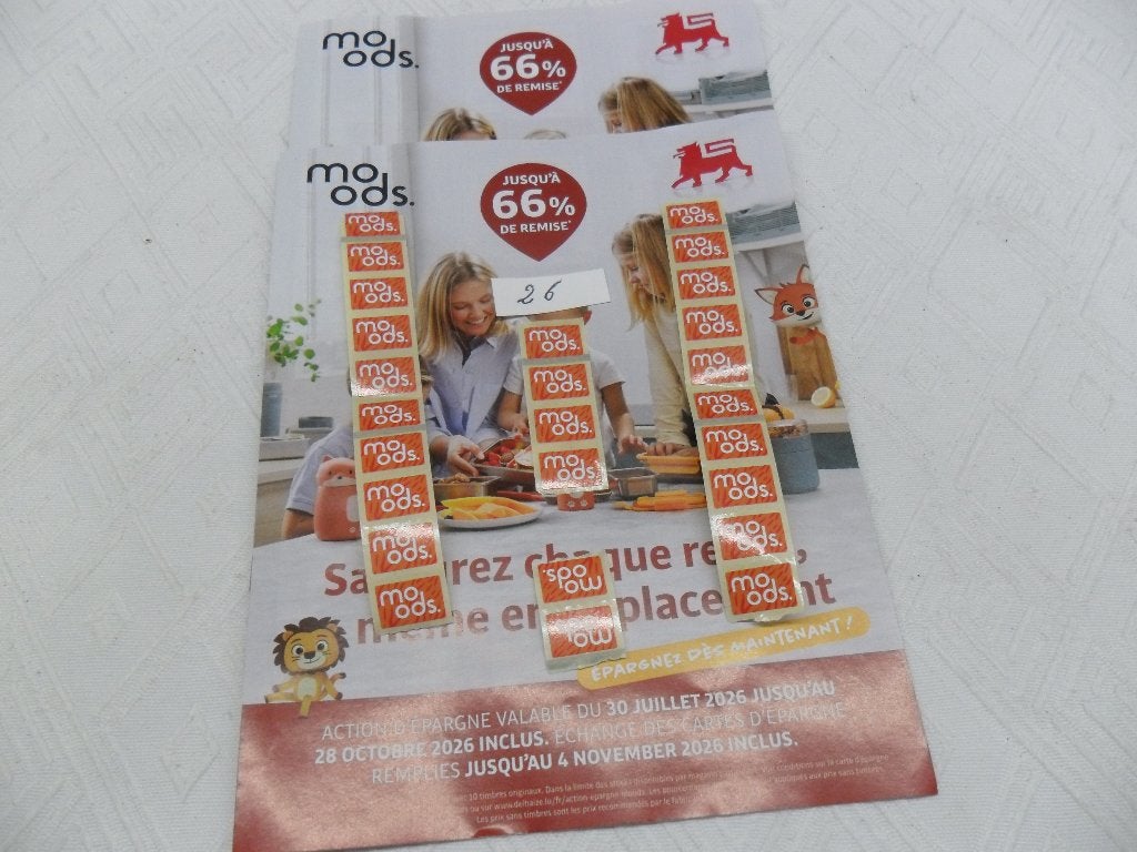 26 Delhaize Action Moods-postzegels, Verzamelen, Overige supermarkten, Ophalen of Verzenden