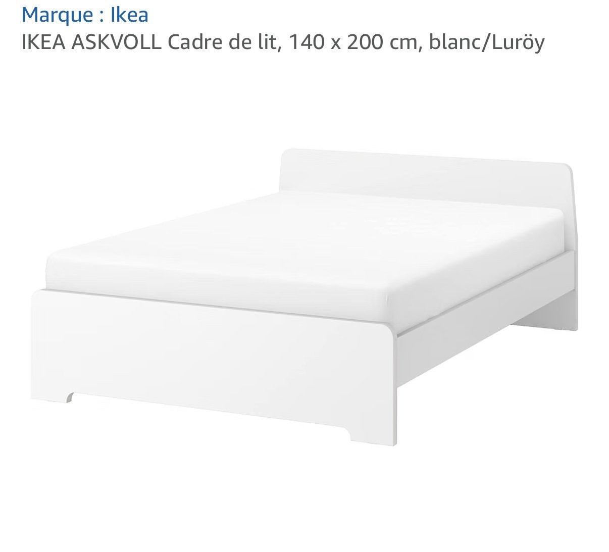 Lit ikea 140x200 +sommier, Maison & Meubles, Enlèvement, 200 cm, Deux personnes, 140 cm