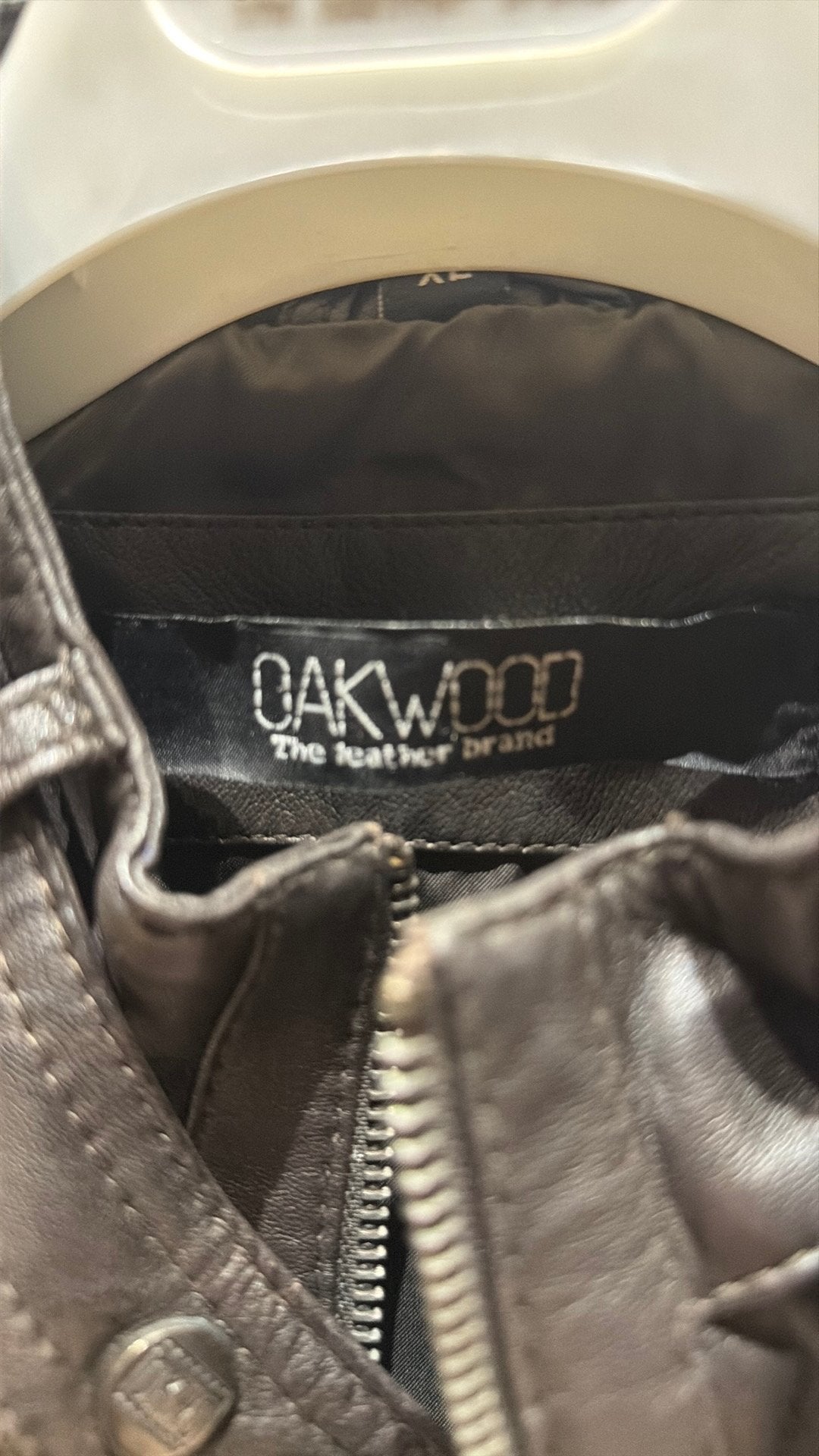 Oakwood leren vestje - maat XL - donkerbruin, Ophalen, Zo goed als nieuw, Maat 42/44 (L), Bruin