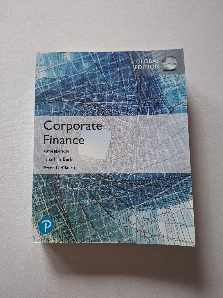 Corporate Finance - Jonathan Berk, Peter DeMarzo (5e editie), Boeken, Ophalen, Gelezen, Hoger Onderwijs, Jonathan Berk & Peter DeMarzo
