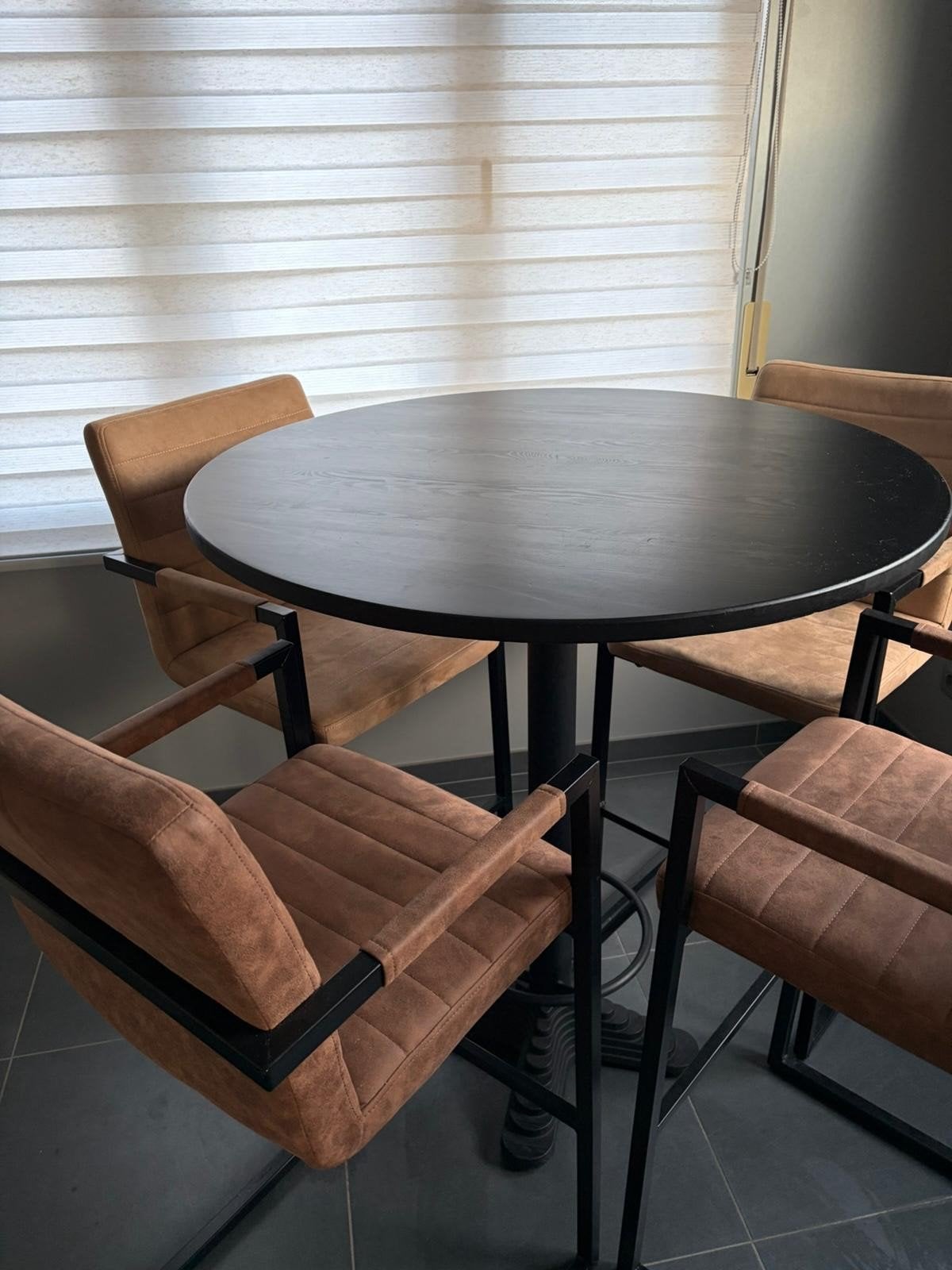 bartafel met stoelen, Maison & Meubles, Tables | Tables mange-debout, Enlèvement, Comme neuf