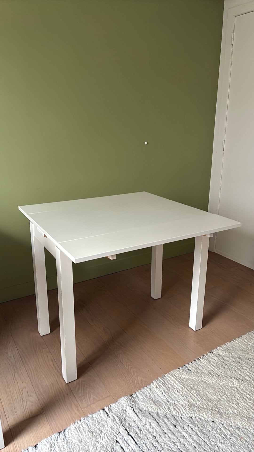 2 uitschuifbare tafels wit (90x50 tot 90x88,5), Ophalen, Gebruikt, 50 tot 100 cm, Vierkant