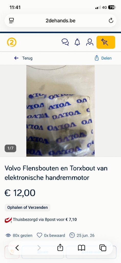 Volvo Flensbouten en Torxbout van elektronische handremmotor, Verzenden, Nieuw, Volvo