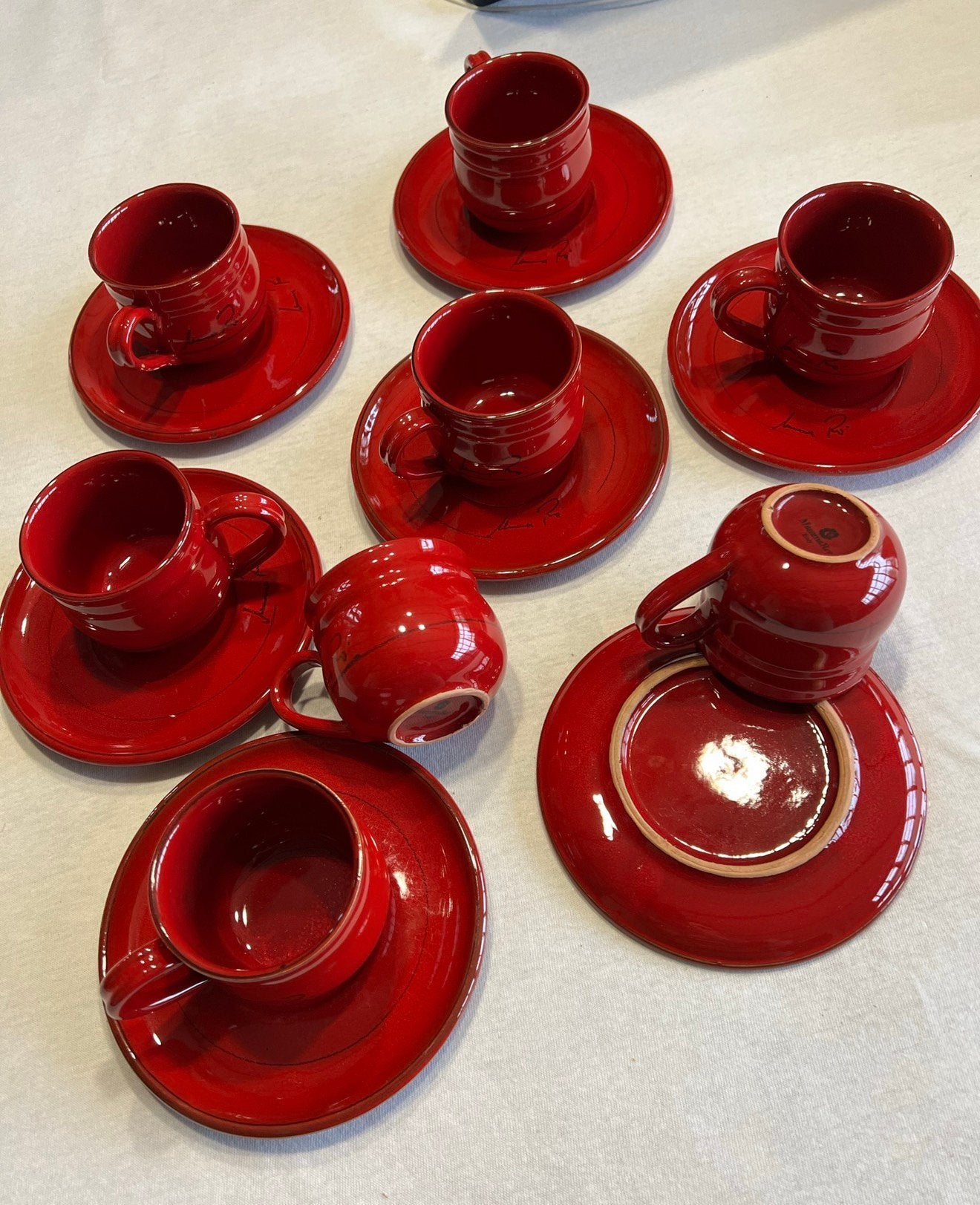 Antiek Servies deel, MammaRo Italy Mamma Ro 8 kom 7 schotels, Ophalen of Verzenden
