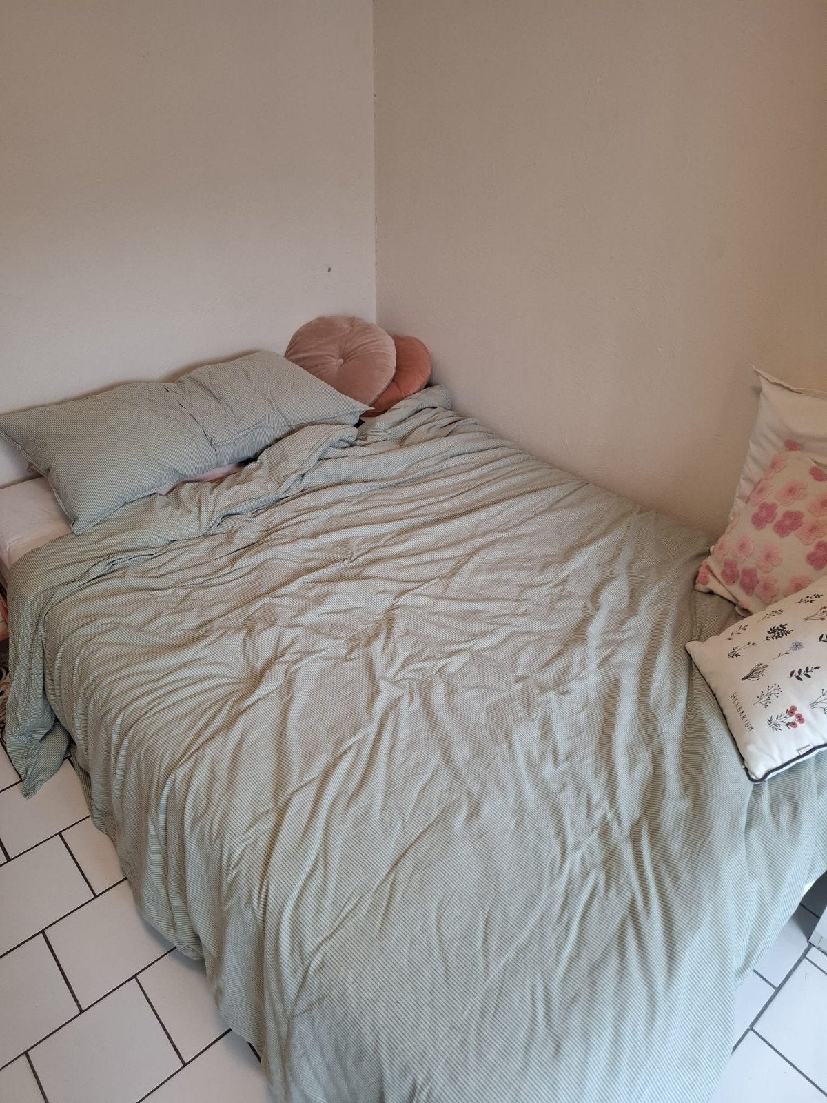 dubbel bed 1m40, Enlèvement, 200 cm, Blanc, Deux personnes
