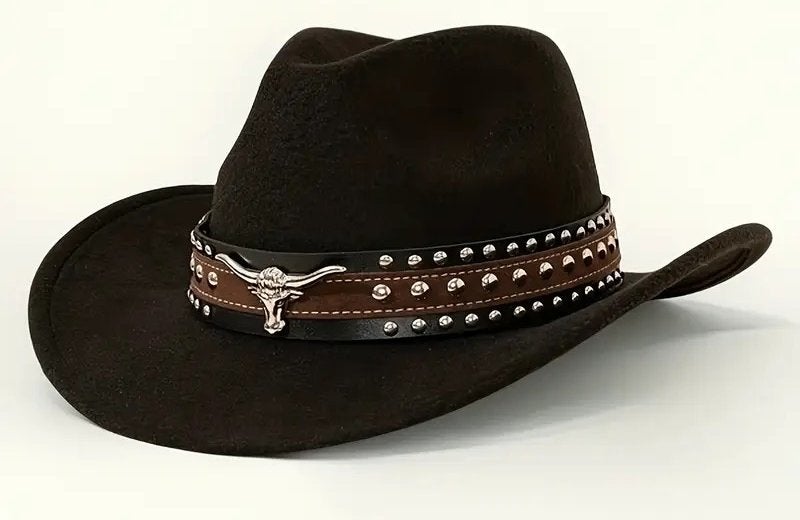 Cowboyhoed Metallic Dubbelgeknoopte Stierenkop Riem (Nieuw), Kleding | Heren, Hoeden en Petten, Ophalen of Verzenden, Nieuw, Hoed