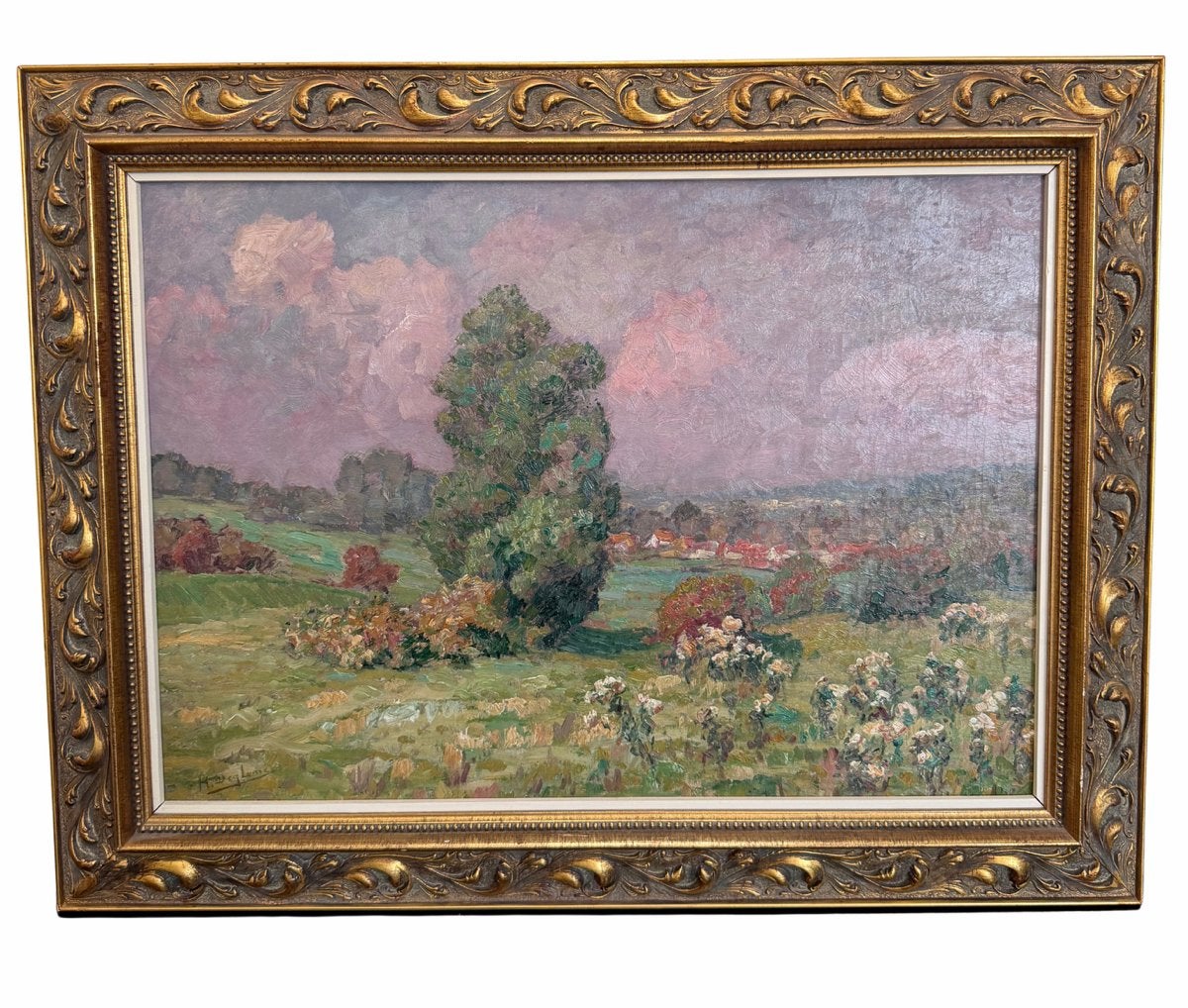Henri Deglume - Prairie fleurie, Enlèvement ou Envoi, Peinture à l'huile, Paysage, Signé