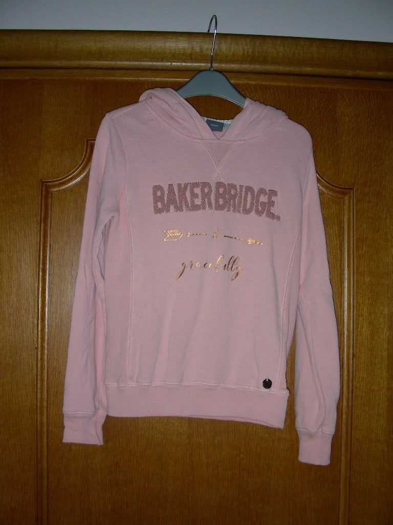 Zalmkleurige hoodie, Baker Bridge, maat 140, 10 jaar, Enfants & Bébés, Enlèvement ou Envoi, Pull ou Veste, Fille, Comme neuf