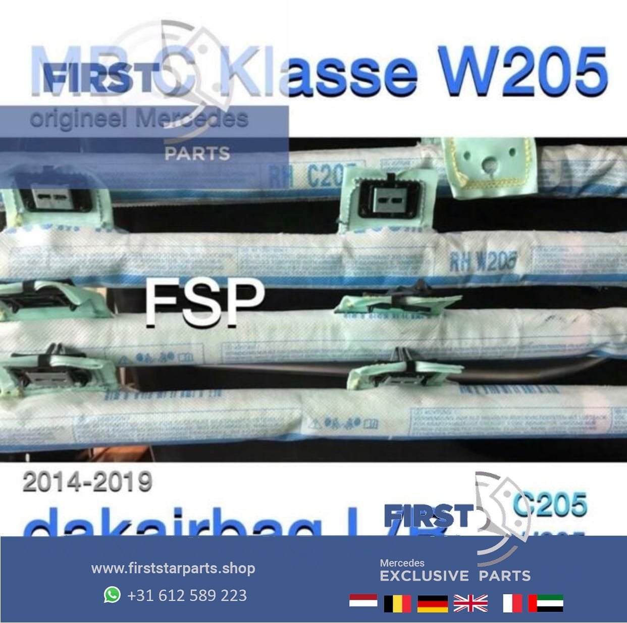 Hemelairbag W205 S205 C205 A205 dakairbag links rechts dak a