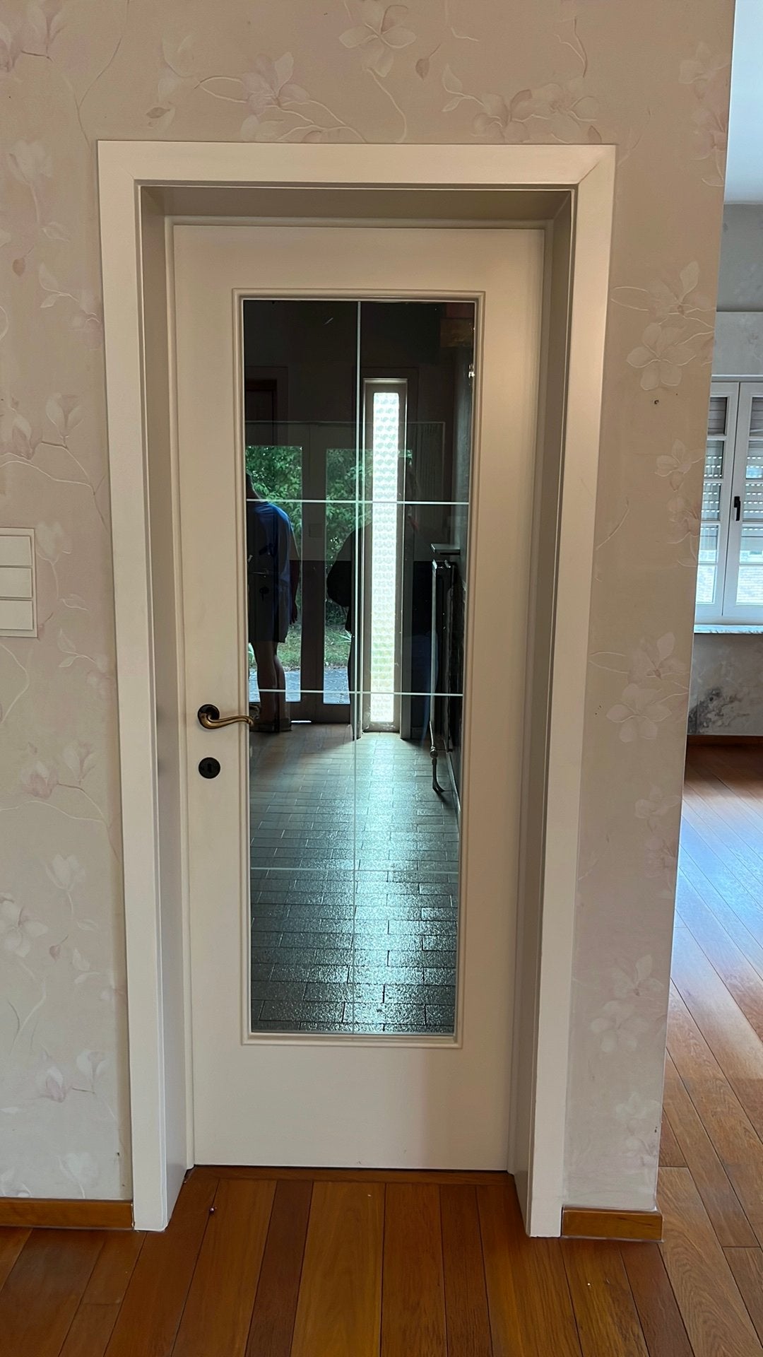 Authentieke houten binnendeur met glas, Doe-het-zelf en Bouw, Ophalen, Gebruikt, Glas, Binnendeur