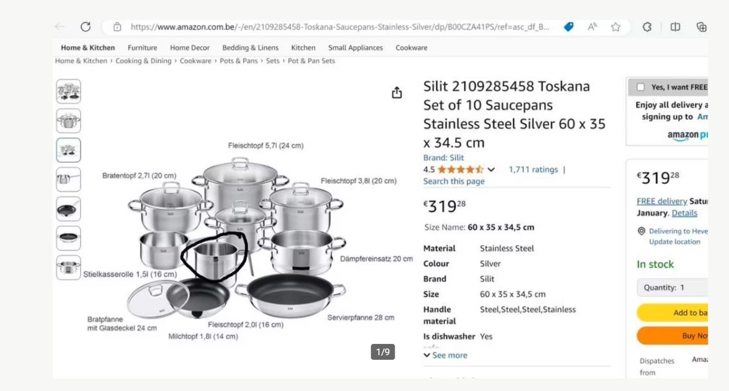 Silit pot stainless, Maison & Meubles, Enlèvement