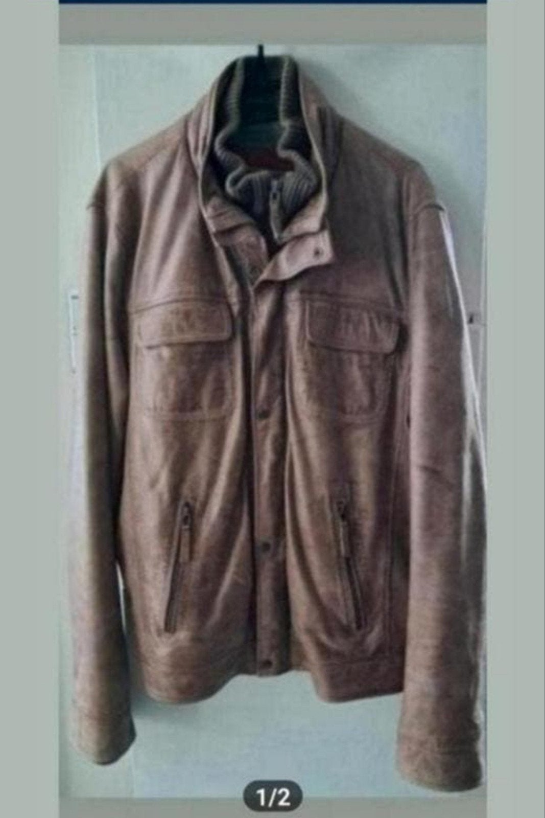 60€ leder als nieuw 0497 73 67 18, Kleding | Heren, Jassen | Winter, Ophalen
