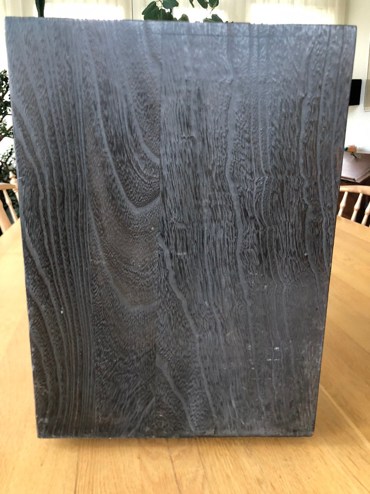 Houten plantenbak op wieltjes met zinken bak erin, Ophalen, Gebruikt