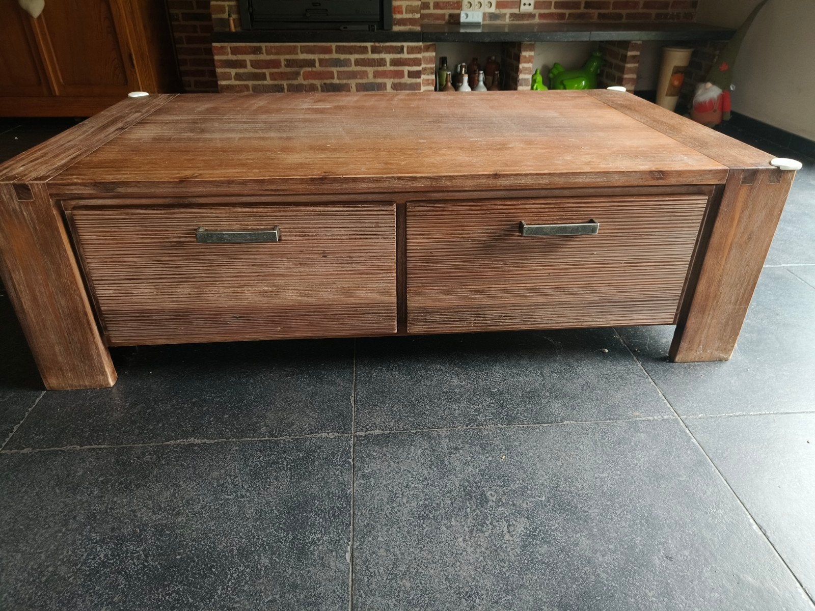 Houten salontafel, Ophalen