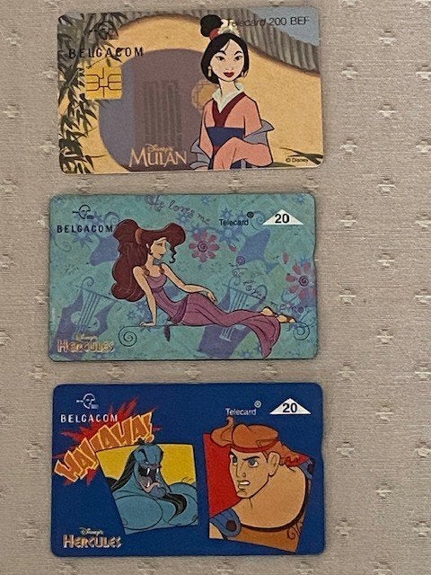 3 telefoonkaarten Disney : Mulan / Hercules, Ophalen of Verzenden