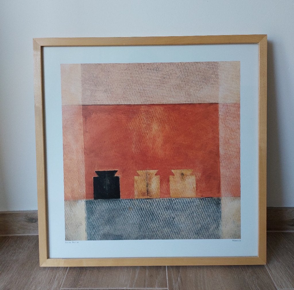 Affiche encadrée 50x50 cms, Comme neuf, Enlèvement, Bois, Encadré