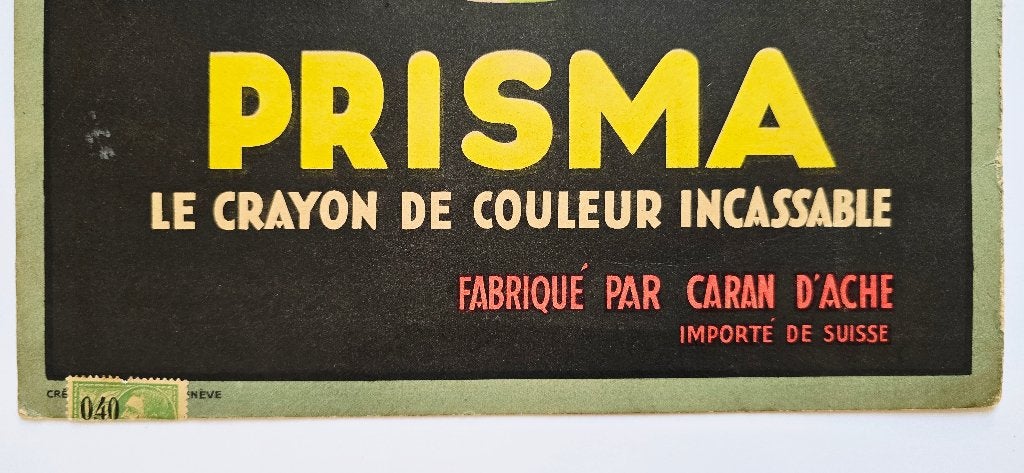 Crayon PRISMA Carton publicitaire 1929, Enlèvement ou Envoi, Utilisé, Panneau publicitaire