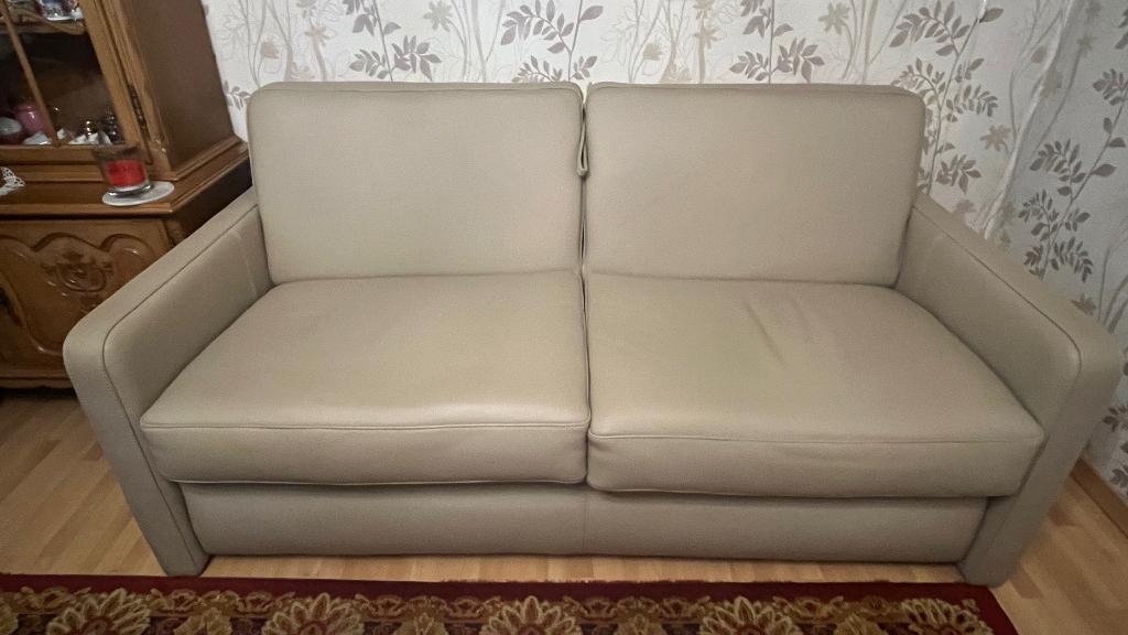 ARCO Premium lederen bank (bodem Lampolet incl. matras), Ophalen, Crème, Zo goed als nieuw, Overige maten