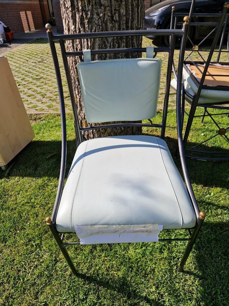 chaises, Gris, Enlèvement, Cuir, Moderne