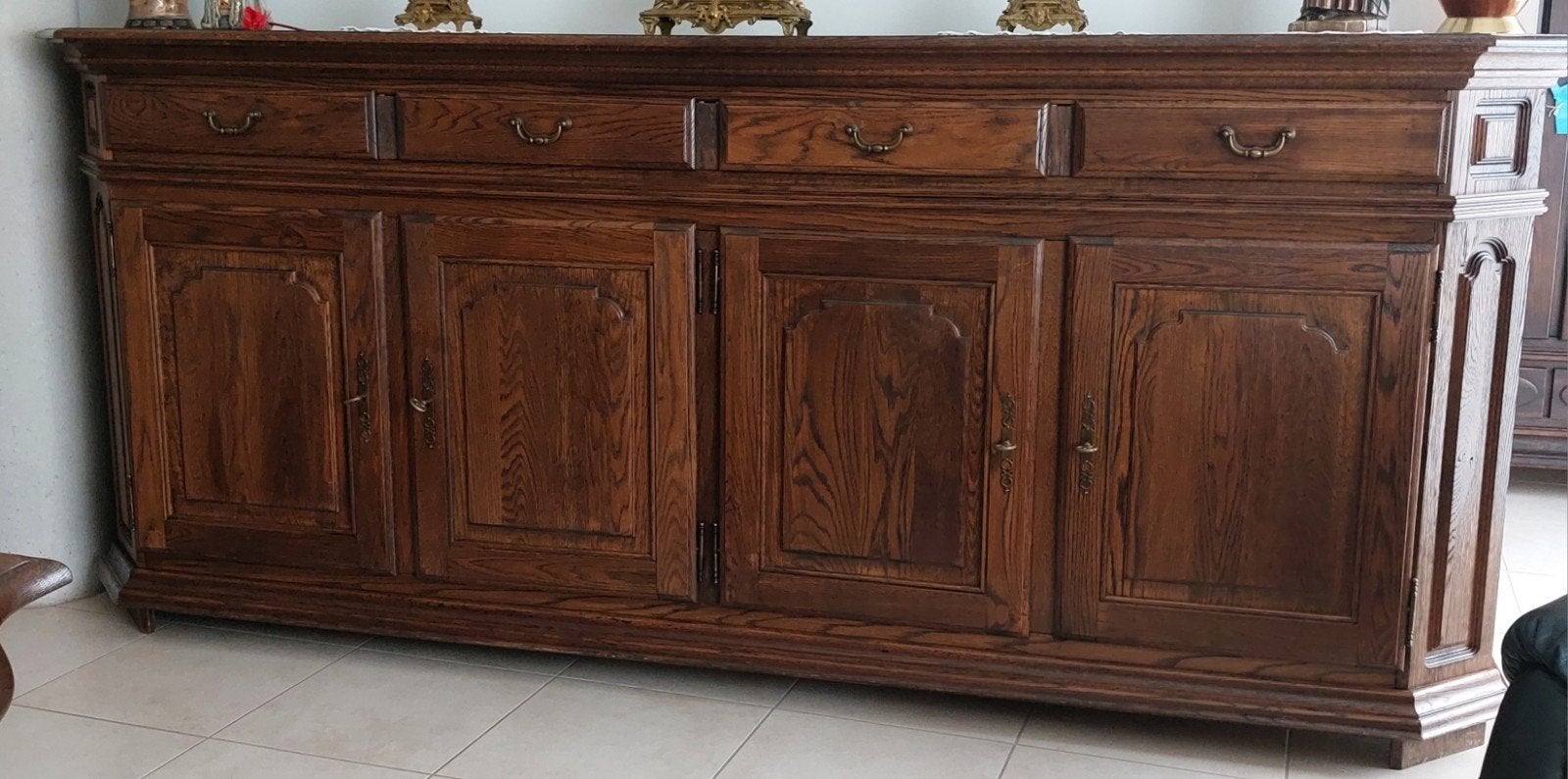 Massieve eetkamer, Huis en Inrichting, Ophalen, Gebruikt, Met lade(s)