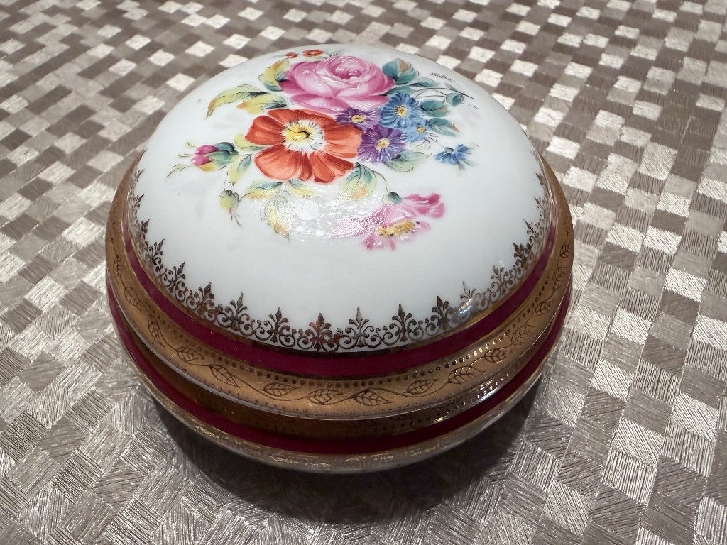 Antieke/vintage Limoges bonbonnière R. Séchet rijk verguld, Antiek en Kunst, Ophalen of Verzenden