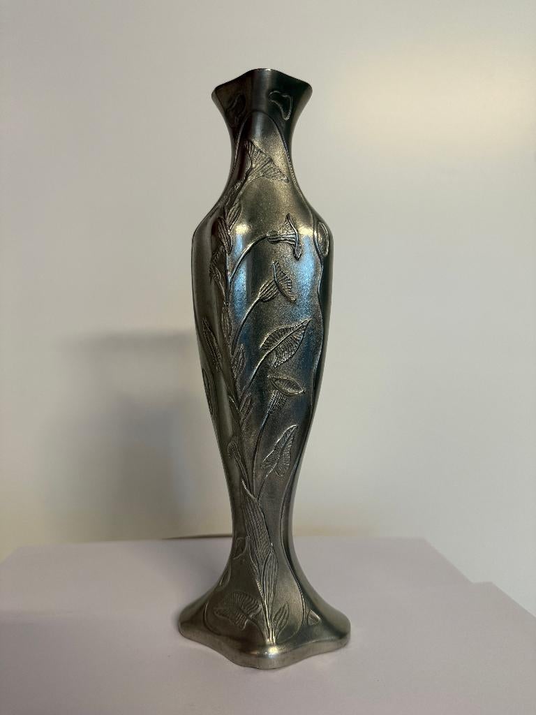Vase en étain, style art nouveau, Les Potstainiers hutois, Antiquités & Art, Enlèvement
