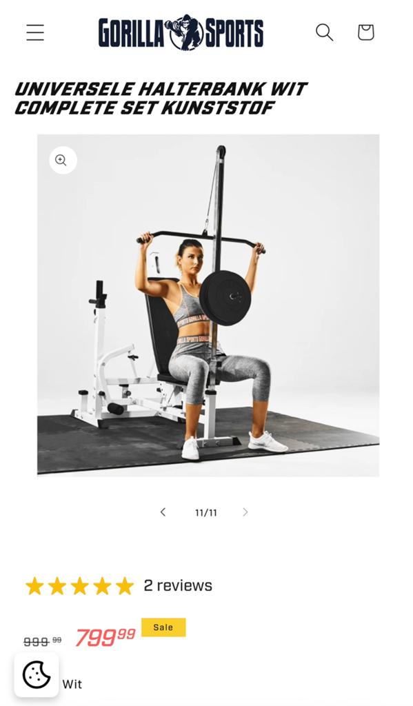 Gorilla Sports verstelbare halterbank / fitnesstoestel, Sport en Fitness, Ophalen, Benen, Krachtstation, Nieuw