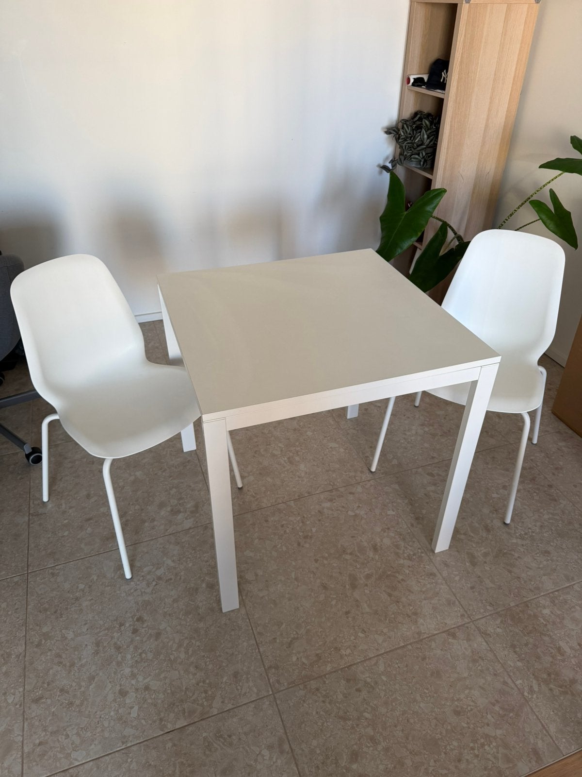 Ikea Mell Torp Tafel en Lidas Stoelen Wit, Ophalen, 50 tot 100 cm, Vierkant, 50 tot 100 cm