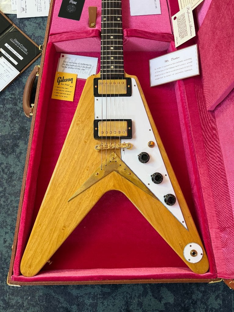 Gibson Flying V 58 Korina Reissue 2024 (Uitwisselingen), Ophalen of Verzenden, Zo goed als nieuw, Solid body, Gibson