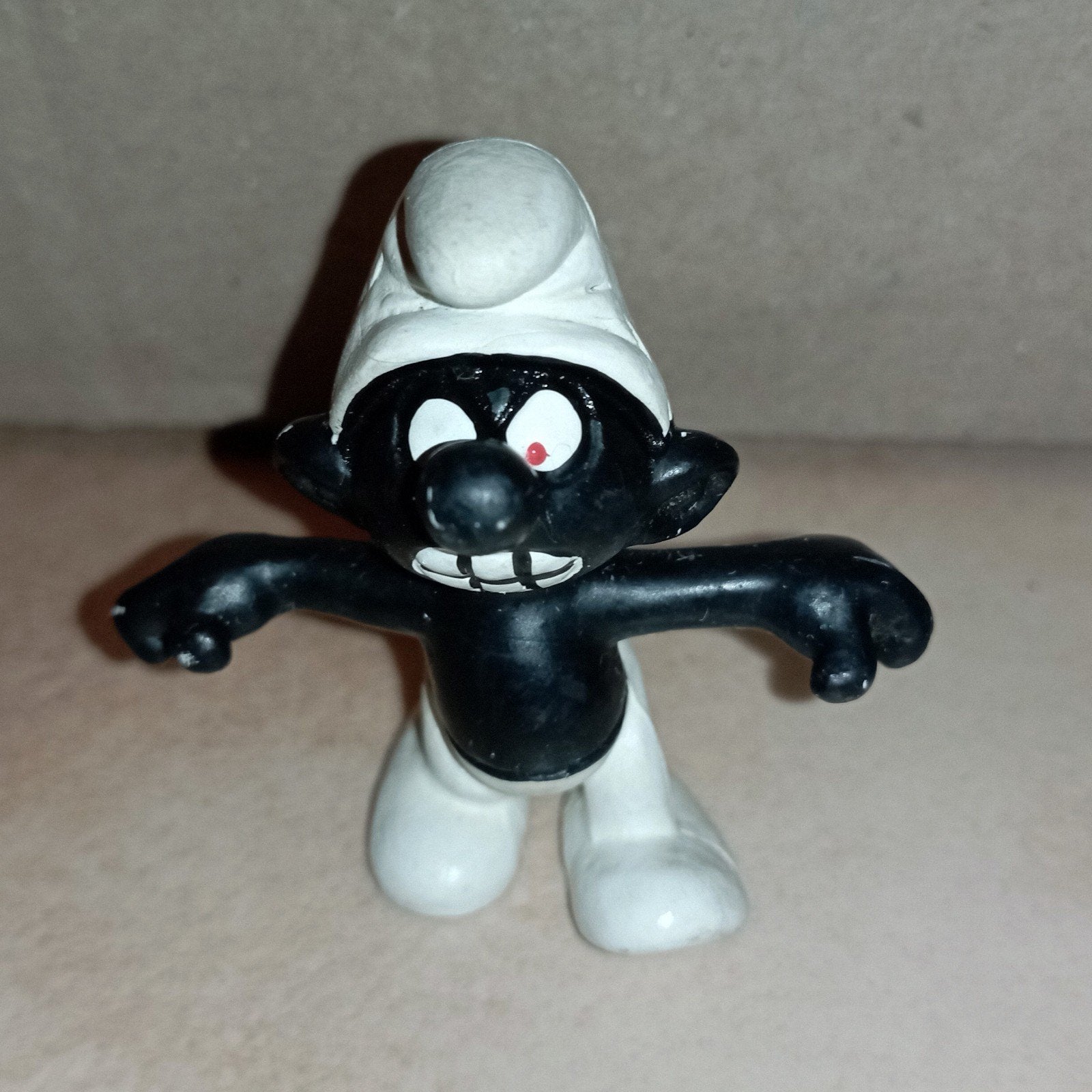 Figuur boze, zwarte smurf (Peyo, Schleich), Collections, Schtroumpfs, Utilisé, Poupée, Figurine ou Peluche, Autres Schtroumpfs