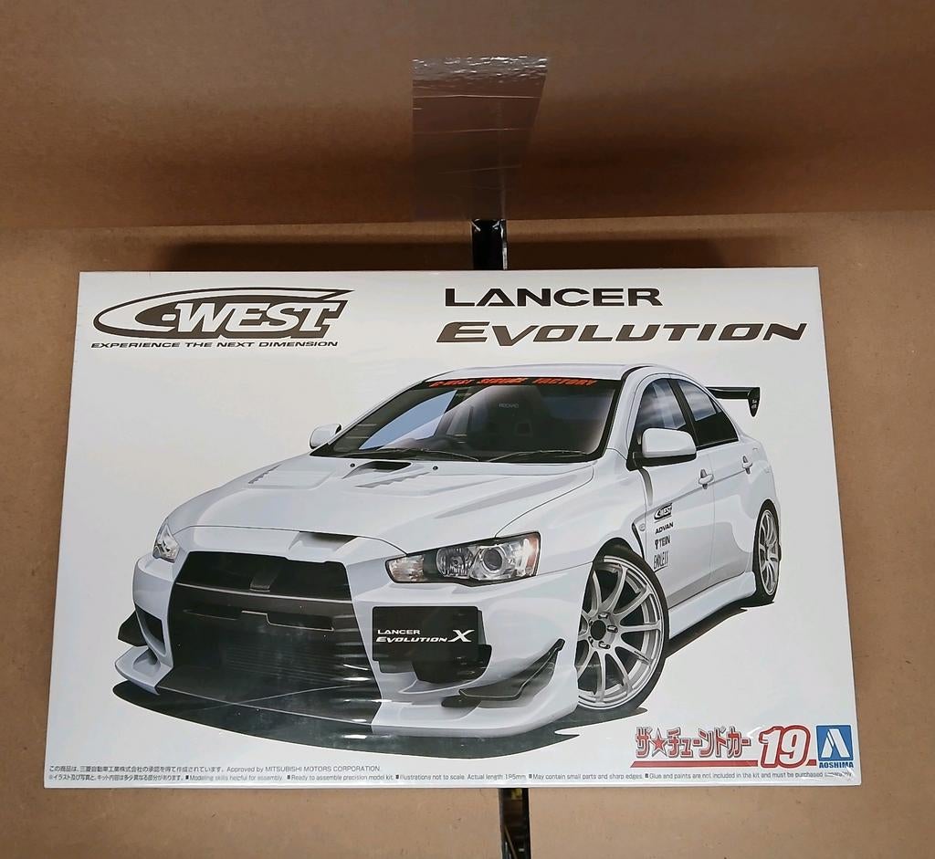 Aoshima Mitsubishi Lancer evo Cwest tuning 1/24 bouwkit, Ophalen of Verzenden, Nieuw, Groter dan 1:32, Auto