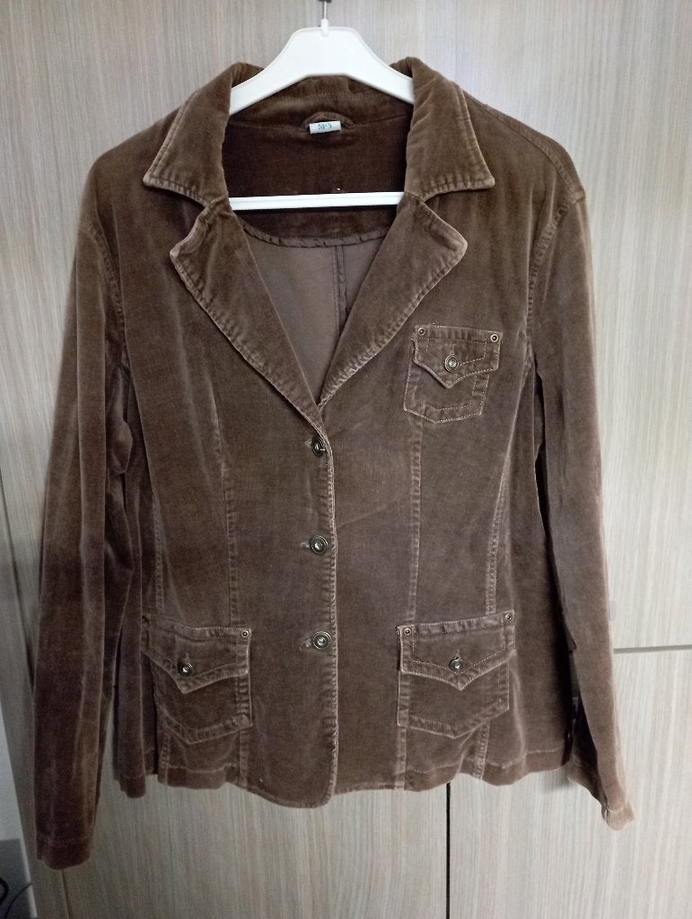 bruine velourse jas MS MODE mt 48, Kleding | Dames, Grote Maten, Bruin, Ophalen of Verzenden, Jas of Mantel, MS Mode
