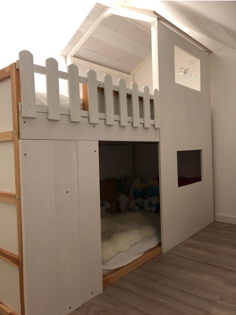 Magnifique lit cabane enfant sur structure IKEA, Enlèvement, Utilisé