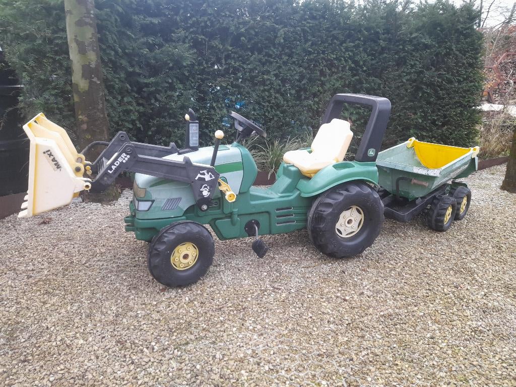 tractor John Deere met schep en kar, Kinderen en Baby's, Ophalen, Gebruikt, Trapvoertuig