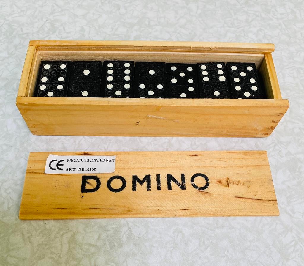🍄. Domino spel in houten doosje, Ophalen of Verzenden, Zo goed als nieuw