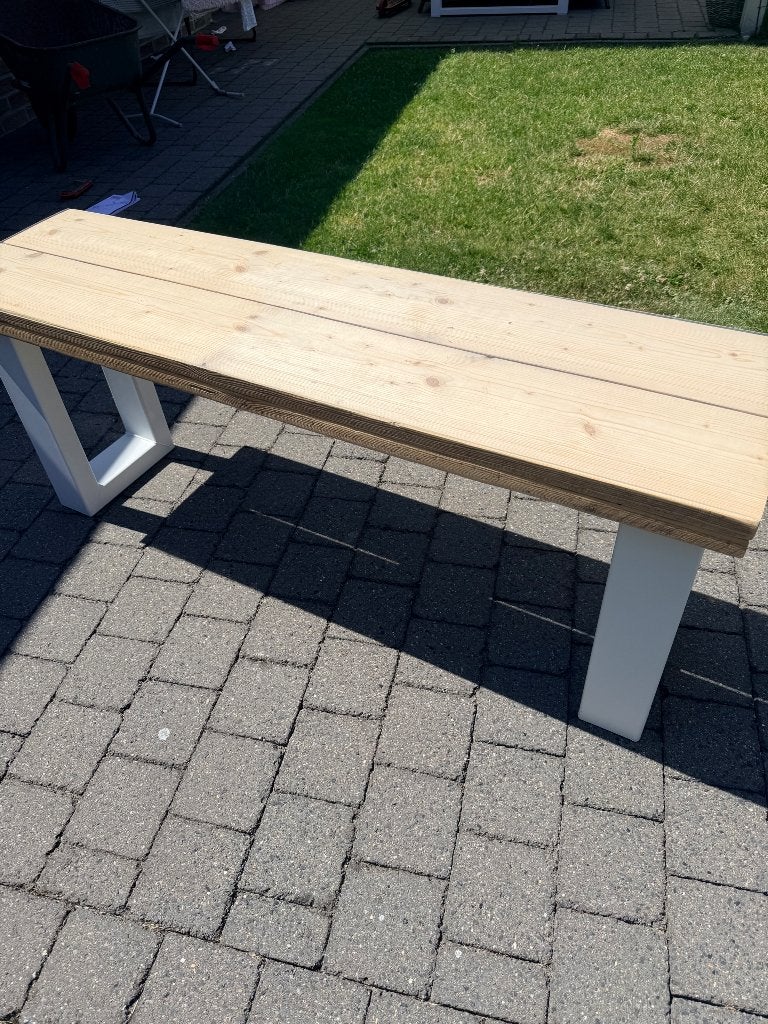 Tafel (U-profiel poot wit), Enlèvement, Rectangulaire, Bois, 45 à 60 cm