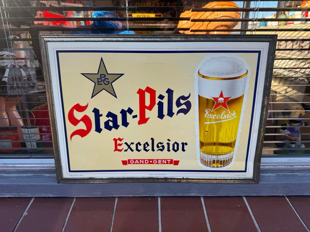 Star Pils oud bier reclamebord, Ophalen of Verzenden, Gebruikt, Reclamebord, Plaat of Schild, Overige merken