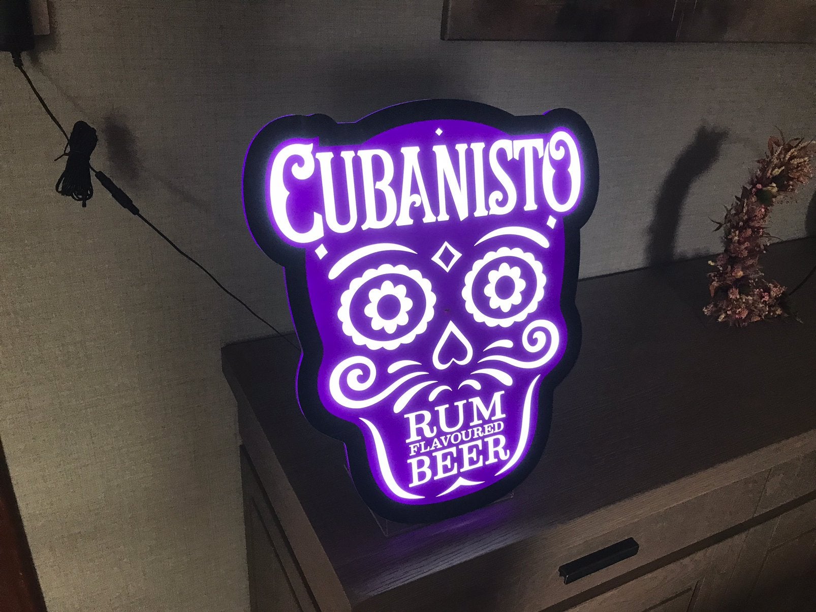 Cubanisto rum/bier led verlichting nieuw, Verzamelen, Ophalen of Verzenden, Nieuw, Lichtbak of (neon) lamp