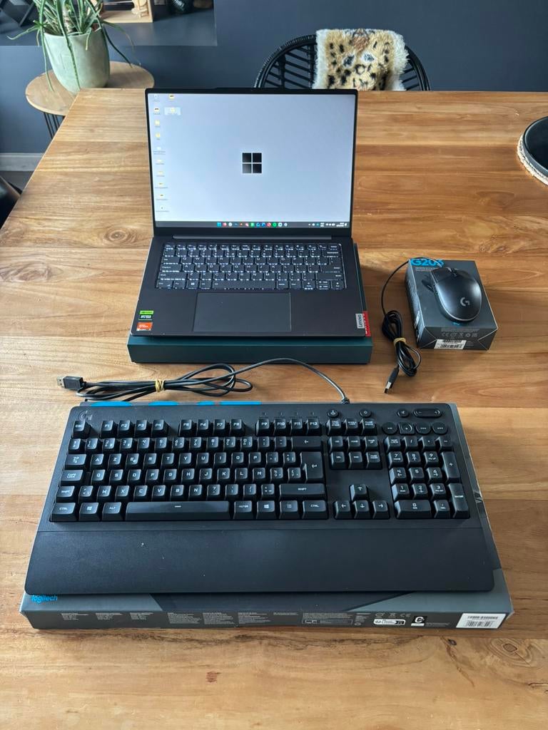 Lenovo Yoga Pro 7 Ryzen 7 RTX3050 1TB (2023) + Logitech set, Ophalen, Met videokaart, Qwerty, 14 inch