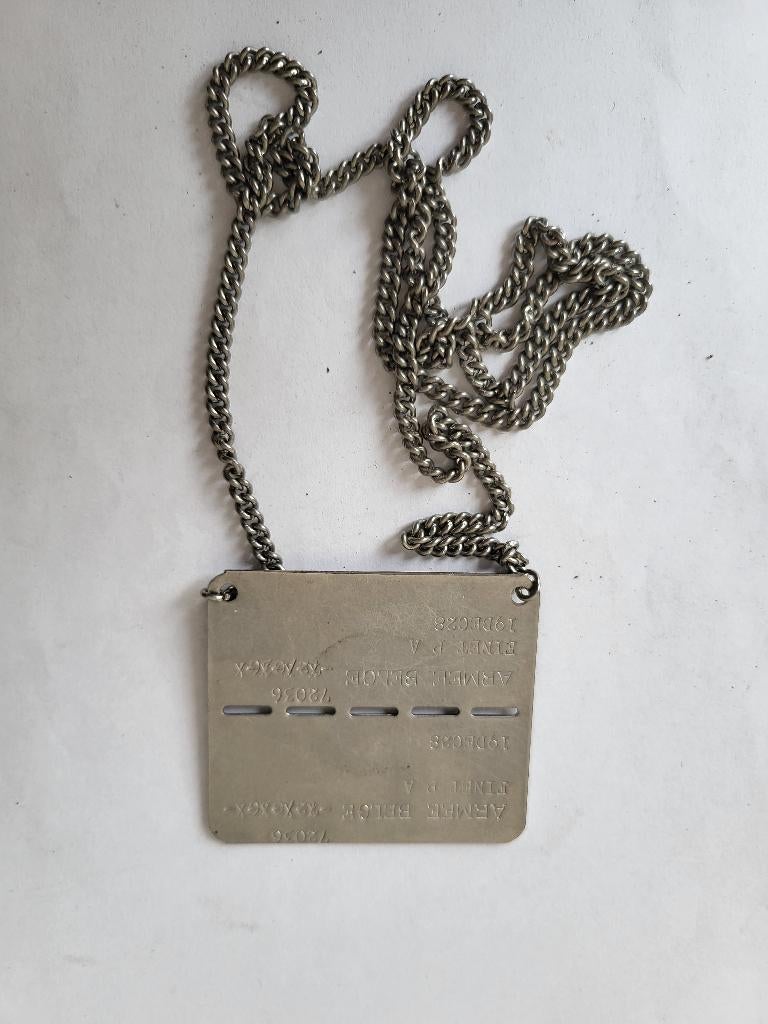 Militaria - Militaire - Plaquette identité, Ophalen of Verzenden