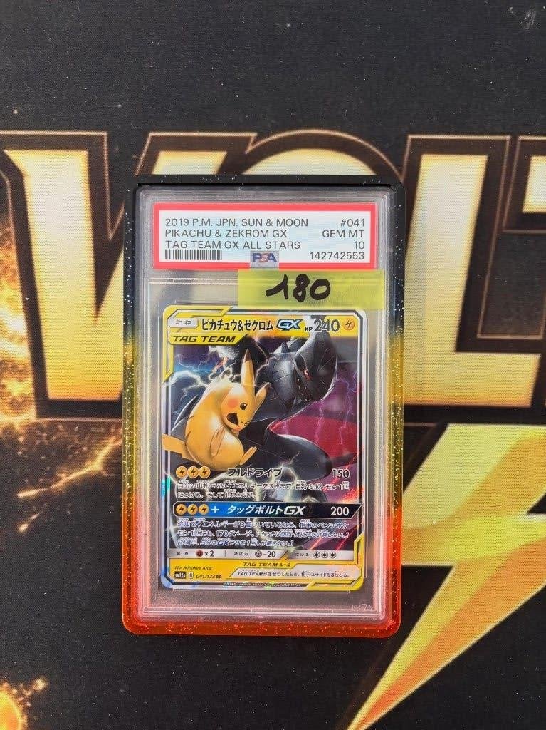 PSA 10 Pikachu Zekrom GX 041/173 AG TEAM GX JP #041, Ophalen of Verzenden, Zo goed als nieuw, Losse kaart