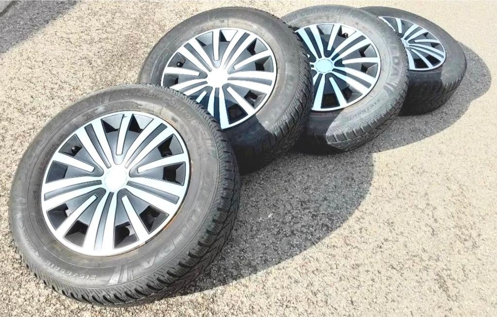 Roues hiver 215/65R16 originales VW Tiguan, Pneus et Jantes, 16 pouces, Enlèvement, Utilisé