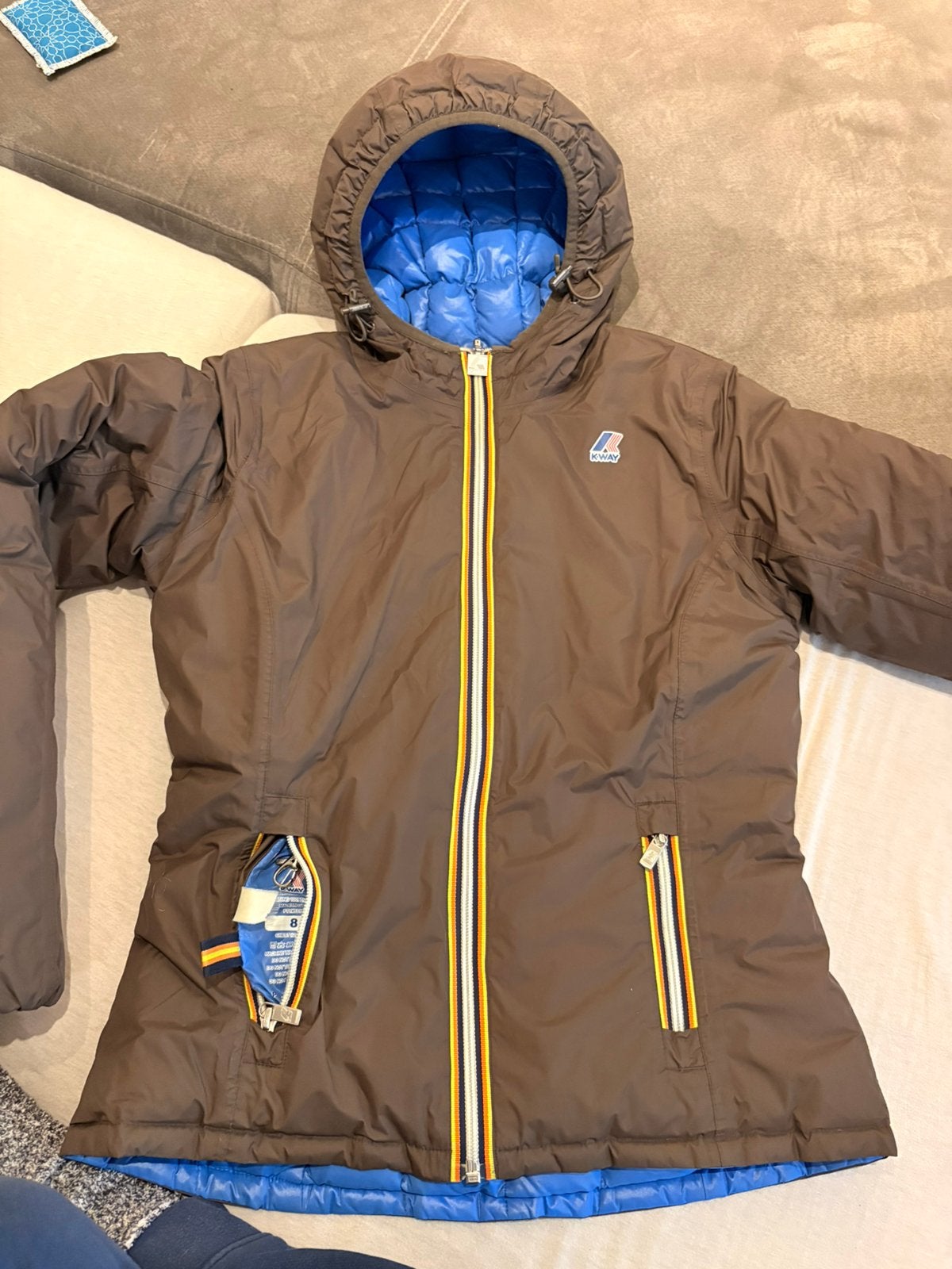 Veste duvet réversible de la marque KWay S femme, Vêtements | Femmes, Enlèvement, Comme neuf, Bleu