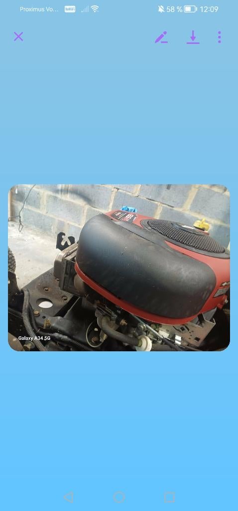 Moteur briggs et stratton de 13,5cv tracteur tondeuse, Enlèvement, Utilisé, Tondeuses à gazon à essence, Bac de ramassage