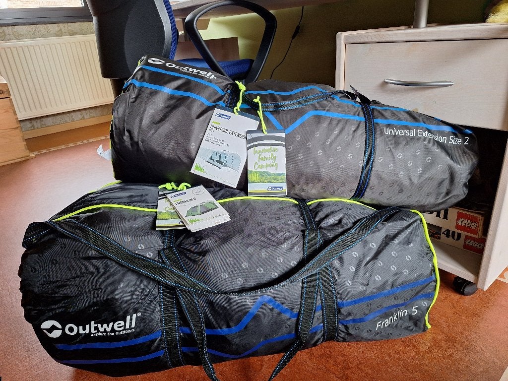 Tent outwell Franklin 5 + extension, Caravanes & Camping, Tentes, Enlèvement, Comme neuf, Jusqu'à 5