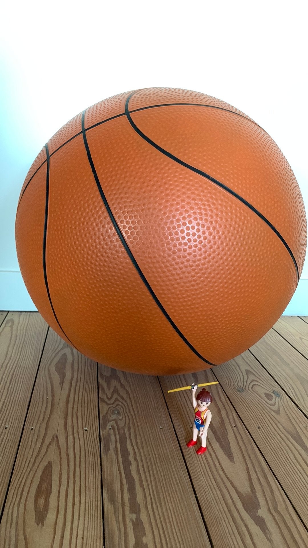 Vintage Extra Large basketbal, mooie eyecatcher, Antiek en Kunst, Kunst | Designobjecten, Ophalen, Object