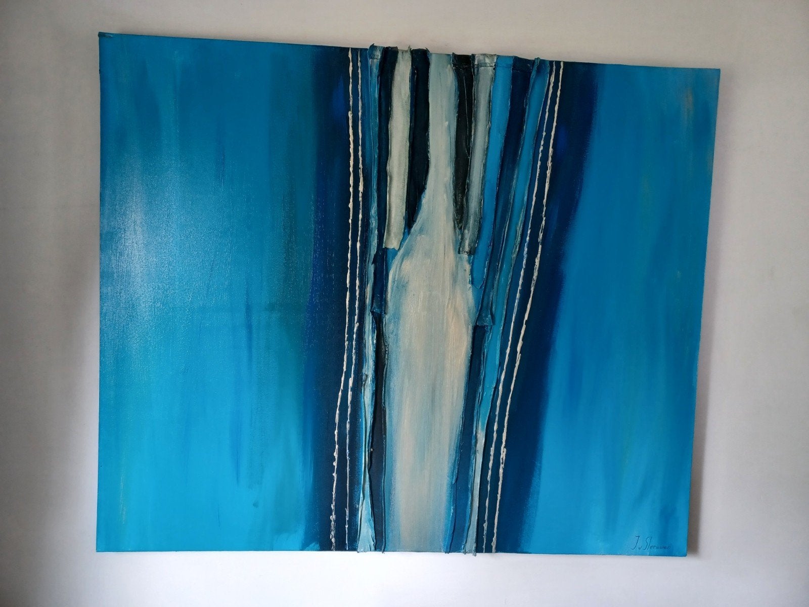 Groot modern schilderij op doek, Ophalen