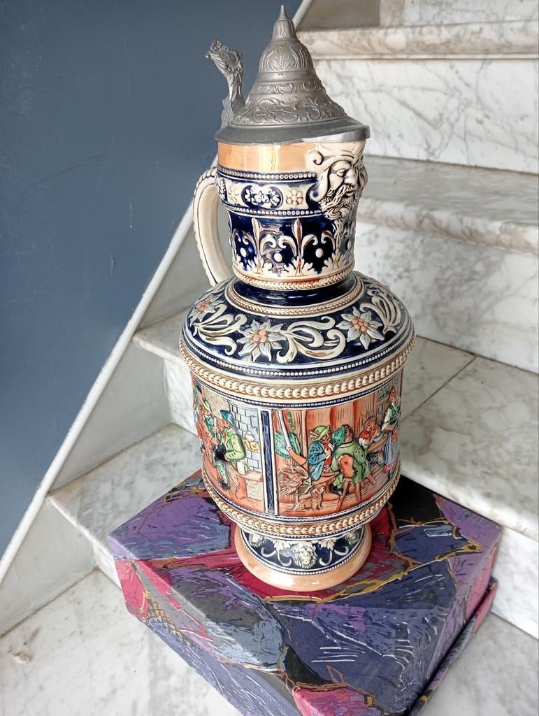 Prachtige antieke vaas met deksel, Antiek en Kunst, Ophalen