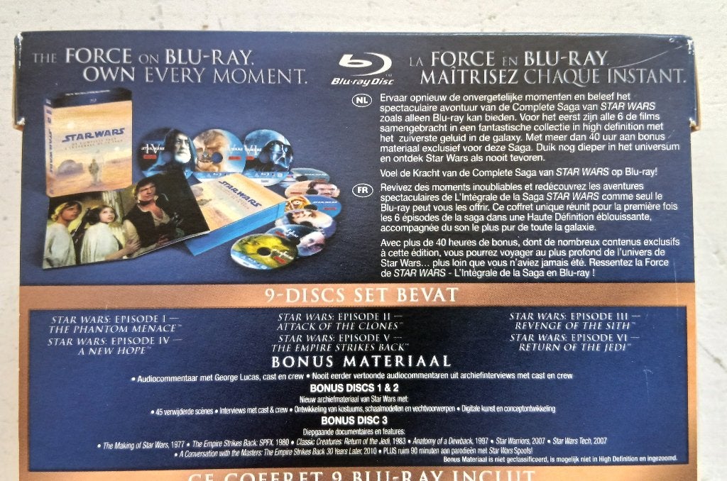 Star Wars The Complete Saga Blu Ray Box Episode 1,2,3,4,5,6, Ophalen, Engels, Nederlands, Film