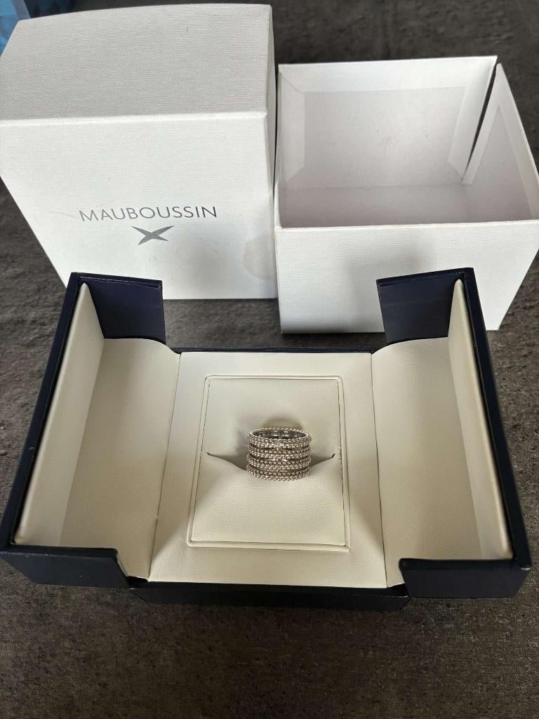 Bague premier jour en argent 4 rang MAUBOUSSIN, Bijoux, Sacs & Beauté, Neuf, 20 ou plus grands, Enlèvement, Femme